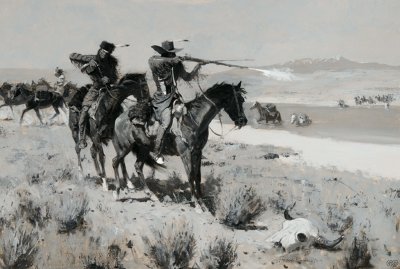 1901 Pack-Horse Men Repelling an Attack by Indians.jpg