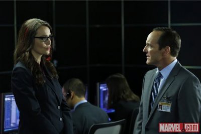 Saffron Burrows &amp; Clark Gregg star as Victoria Hand &amp; Agent Coulson in Marvel&#39;s Agents of S.H.I.E.L.D..jpg