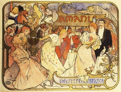 1895 Poster for Amants - Comdie de M. Donnay at the Theatre de la Renaissance, Paris © Alphonse Mucha Estate-Artists Rights Society (ARS), New York-ADAGP, Paris.jpg